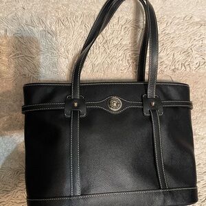 Dooney & Bourke Black Tote with Stitch Detail